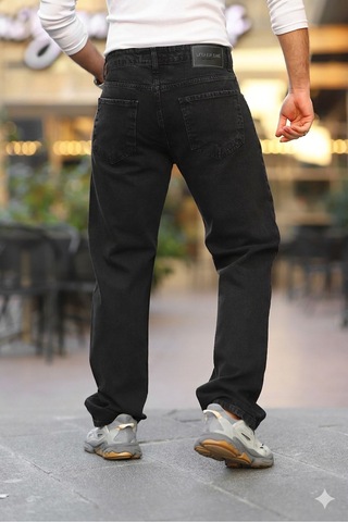 Little Cup Jeans Co Erkek Siyah Baggy Fit Rahat Kalıp Jean Pantolon