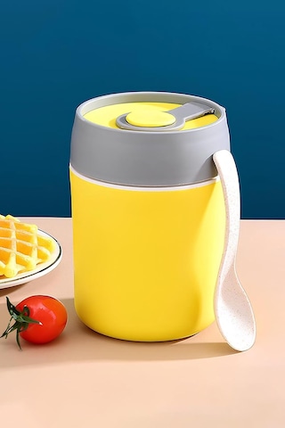 304 Çelik Sarı 500 Ml Yemek Mama Taşıma Saklama Kabı Sıcak Tutmaz Cin560sr Genel