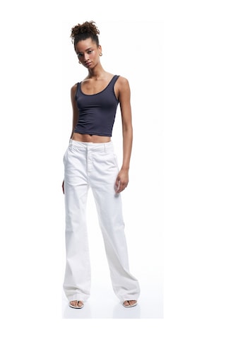 Koton U Yaka Slim Fit Kolsuz Basic Crop Bluz Lacivert 5sal30198ık Lacivert