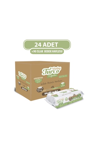 Baby Turco Doğadan Yenidoğan Islak Bebek Havlusu 24 X 90 Yaprak