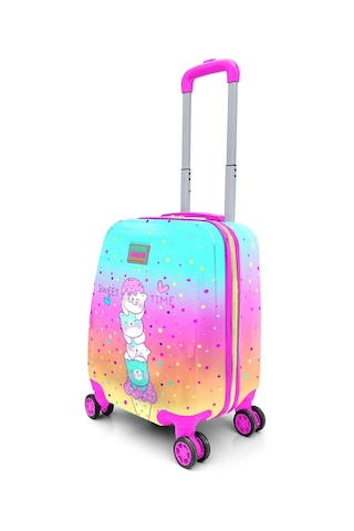 Coral High Kids Renkli Dondurmalı Kedi Desenli Çocuk Valizi 16777