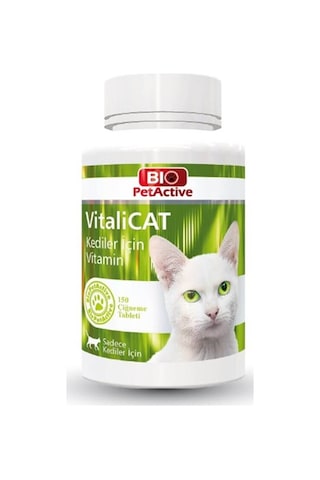 Bio Petactive Vitalicat Yavru ve Yetişkin Kedi Vitamin Tableti 150'li