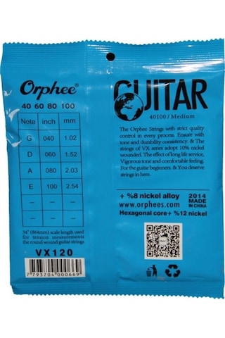 Orphee Vx120 Bas Gitar Teli 4 Telli