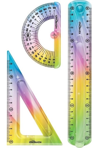 Keyroad Esnek Çizim Seti Flexible Gökkuşağı Cetvel 20 CM Çok Renkli