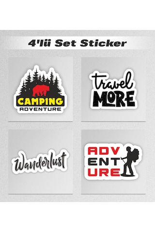 Adventure Camping Karavan 4lü Ekonomik Arma Sticker Set 17 - 10cm