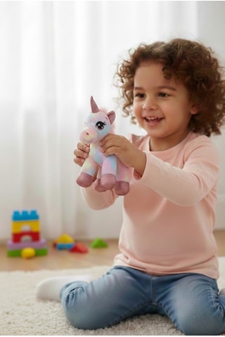 Sevimli Unikorn 18 Cm Peluş Oyuncak Pony Çok Renkli