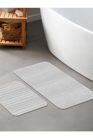 Dijital Baskılı Yıkanabilir Kaymaz Taban 2li Banyo Halısı Paspas Klozet Takımı 5095b