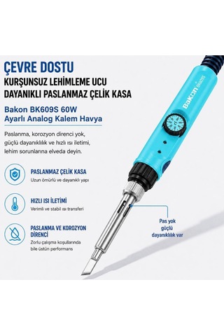 Bakon Bk609s 90w Ayarlı Analog Kalem Havya