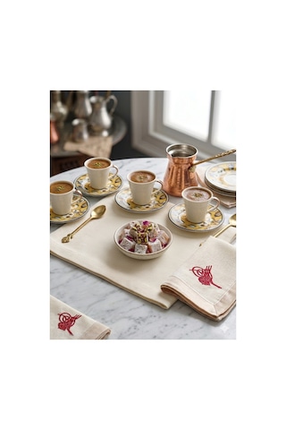 Kahve Fincanı Takımı Vintage - 6 Kişilik Sarı