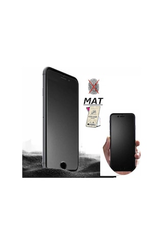 Apple Uyumlu iPhone 6s Plus Mat Ekran Seramik Tam Kaplayan Kırılmaz Cam Nano Ekran Koruyucu Siyah