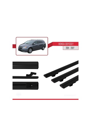 Honda Odyssey 2011-2017 Arası İle Uyumlu Basic Model Ara Atkı Tavan Barı Siyah 3 Adet
