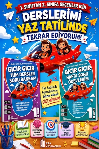 1. Sınıftan 2.sınıfa Geçenler İçin Derslerimi Yaz Tatilinde Tekrar Ediyorum Seti