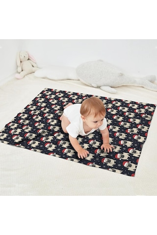 Noel Desenli 30x40 İnç Polar Battaniye, Yumuşak, Hafif Ve Kalın, Erkek, Kadın Ve Çocuk İçin Noel Pug Baba Noel