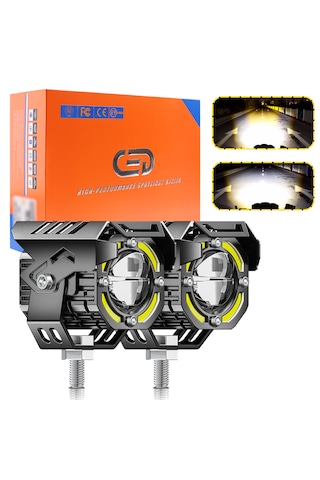 Led Motosiklet Ve Off Road Sis Farı Çakarlı Ultra Parlak 4 Modlu
