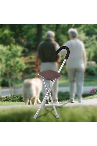 Dolıty Katlanır Baston Koltuk Rahat Kolu 34 Inç Kare-kahverengi