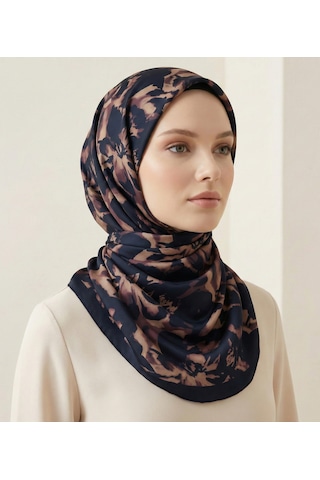 Ahenk Desen 90x90cm Organic Twill Eşarp/fular Çok Renkli