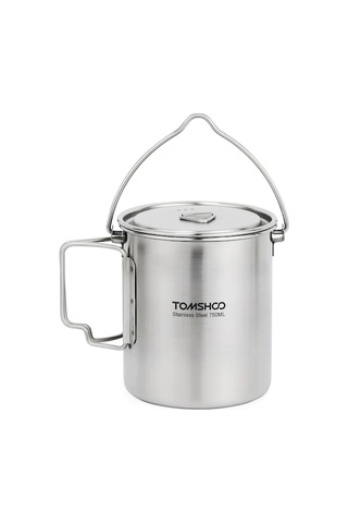 Fortunelane 750ml Paslanmaz Çelik Kamp Tenceri, Katlanabilir Kollu, Kapaklı, Hacim Ölçümlü, Seyahat Çantasıyla - Kamp, Dağcılık, Çok Renkli