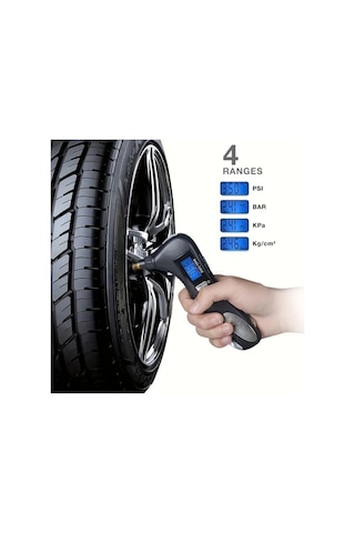 Boatshop1 1 Adet Siyah Kompakt 5 İn 1 Dijital Lastik Basınç Ölçer 246 Psı Çoklu Birim Dönüşümü Abs Arabalar Kamyonlar Bisikletler İçin