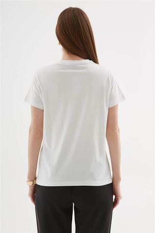 Fashion Friends Baskılı Beyaz Kadın T-shirt 25y0406k1 Beyaz