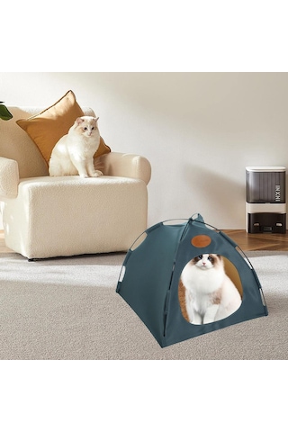 Geeroyoo Katlar İçin Taşınabilir Katlanır Çadır Ev, Yastıklı Xl Boy Gri, Açık Hava Köpek Ve Kedi Barınağı