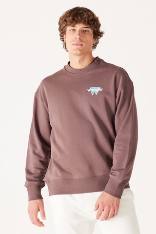 Wrangler Loose Fit Rahat Kesim Bisiklet Yaka Kahverengi Erkek Içi Polarlı Sweatshirt W232244220 Kahverengi