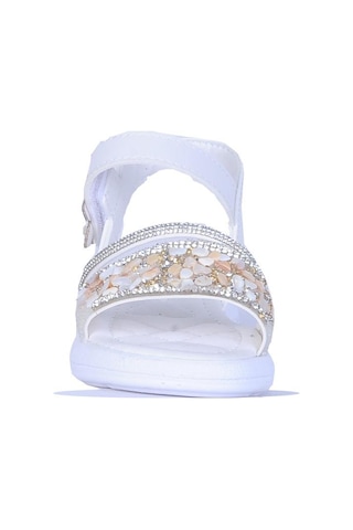 Skuaiter Skuaıter 8110 Barbie Taşlı Kız Çocuk Sandalet Beyaz