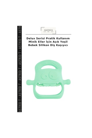 Delux Serisi Pratik Kullanım Minik Eller İçin Açık Yeşil Bebek Silikon Diş Kaşıyıcı