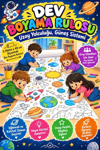Uzay Yolculuğu, Güneş Sistemi Dev Boyama Kağıdı Boyama Rulosu Büyük Boy 5 Metre - 808515872 Uzay Yolculuğu, Güneş Sistemi Dev Boyama Kağıdı Boyama Rulosu Büyük Boy 5 Metre - 808515872