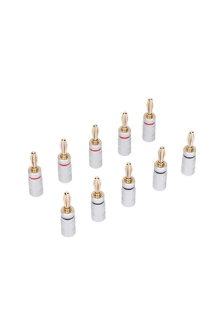 Fosenze 10 Adet 24k Altın Kaplı Muz Plug Konnektörü, Çift Vida Kilidi, Hoparlör Kabloları, Ev Sineması Ve Ses Sistemleri İçin Ses Bağlantı Elemanı