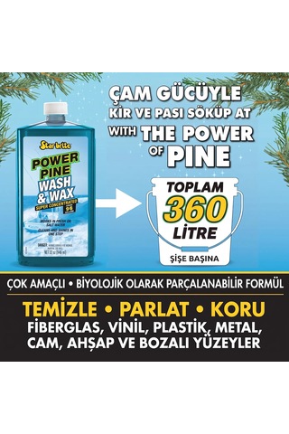 Starbrite - Tekne Şampuanı Ve Cila 950 Ml Power Pine Çam Özlü Konsantre: Çamın Doğal Gücüyle Derinlemesine Temizlik Ve Uzun Ömürlü Vaks Koruması