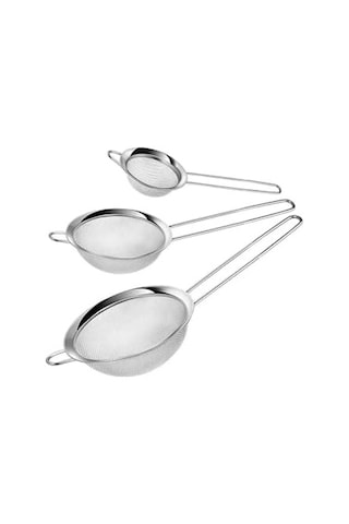 Çelik, Çay Süzgeci Seti, Yuvarlak, 3'lü Set, 6x6/7x7/9x9 Cm, Bulaşık Makinesinde Yıkanabilir