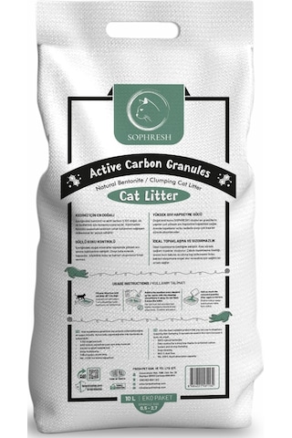 Sophresh As250 Aktif Karbonlu Granüllü Kedi Kumu Cat Litte 10 L