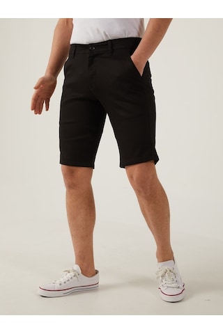 Siyah Renk Chino Erkek Şort Siyah