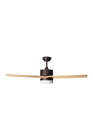 Alsanfan Modern Kahverengi Motor Krem Kanat Aydınlatmalı Uzaktan Kumandalı Tavan Vantilatörü 132cm