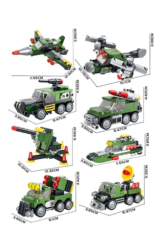 8in2 Dönüşebilen Robot Ve Askeri Araçlar Blok Seti - 721 Parça