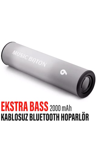 Ekstra Bass Bluetooth Hoparlör Speaker 2000 Mah Ip65 Gri