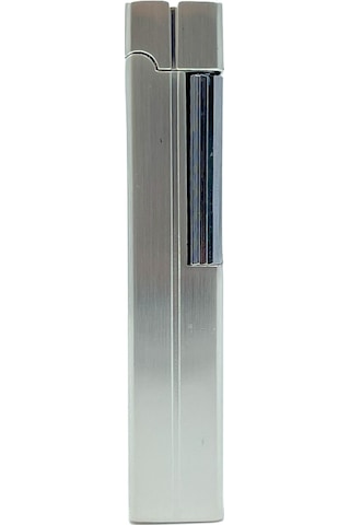 Slim Kare Metal Çakmak - Krom - Taşlı Gazlı Model 2