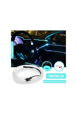 2 Metre 12V Buz Mavi İp Neon İp Led Araç İçi Neon Led