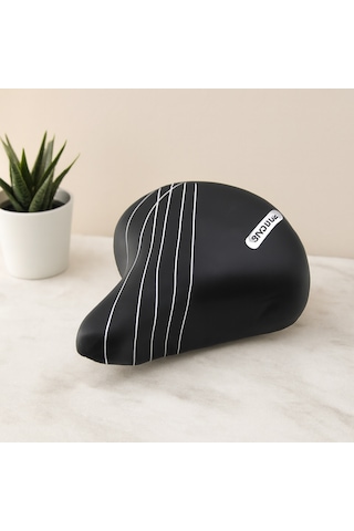Büyük Geniş Bisiklet Sele 20.5x24 Cm Yaylı Siyah-beyaz
