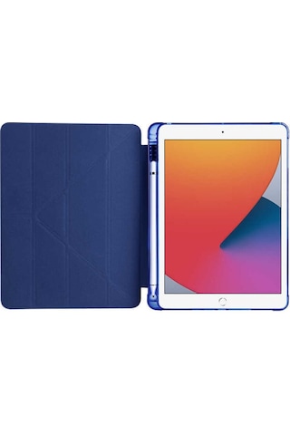 Samsung Galaxy Uyumlu Tab S6 Lite Sm-p610 10.4" Kılıf Kalem Bölmeli Standlı Katlanabilir Kalemlikli Silikon Kılıf