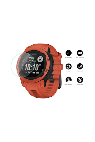 2 Adet Enkay 0.2mm 9h Temperli Cam Ekran Koruyucu Garmin Instinct 2s İçin Film İzle