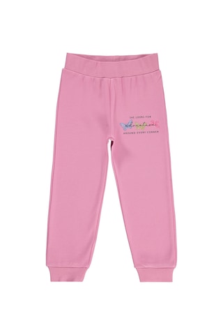 Civil Girls Renkli Kelebek Baskılı 2-5 Yaş Eşofman Altı - Pembe Soft Pembe
