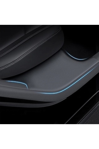Tesla Model Y Arka Kapı İçin Dahili Eşik Şeridi Arka Koltuklar Tekme Önleyici Deri Koruyucu Ped Karbon Fiber Karbon Fiber