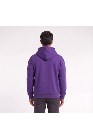 Blow Up Renkli 75 Baskılı Kapüşonlu Mor Erkek Sweatshirt 12454 Siyah