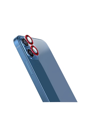 Apple Uyumlu   iPhone 11 Go Des CL-10 Kamera Lens Koruyucu Kırmızı