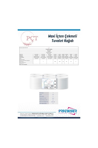 Pçt Maxi İçten Çekmeli Tuvalet Kağıdı 4 KG 6 Rulo