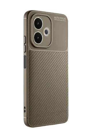 Cosmotex Newface Oppo A5 Pro 4g Kılıf Auto Focus Karbon Kapak - Kahverengi