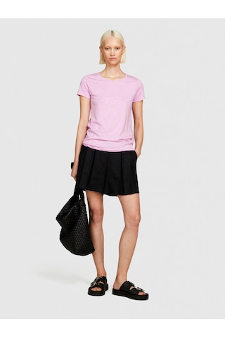 Sisley Pamuk Modal Karışımlı Bisiklet Yaka T-shirt Kadın Sarı T-shirt - 324p3tnhl103l