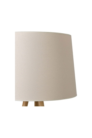 Evidea Lighting Ahşap Ayak Tripod Lambader - Natürel / Beyaz Natürel / Beyaz