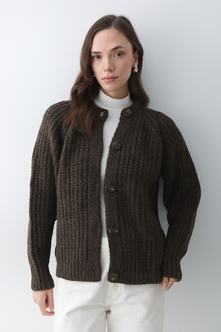 5 Düğmeli Hırka Kahvnje Melanj - 251061